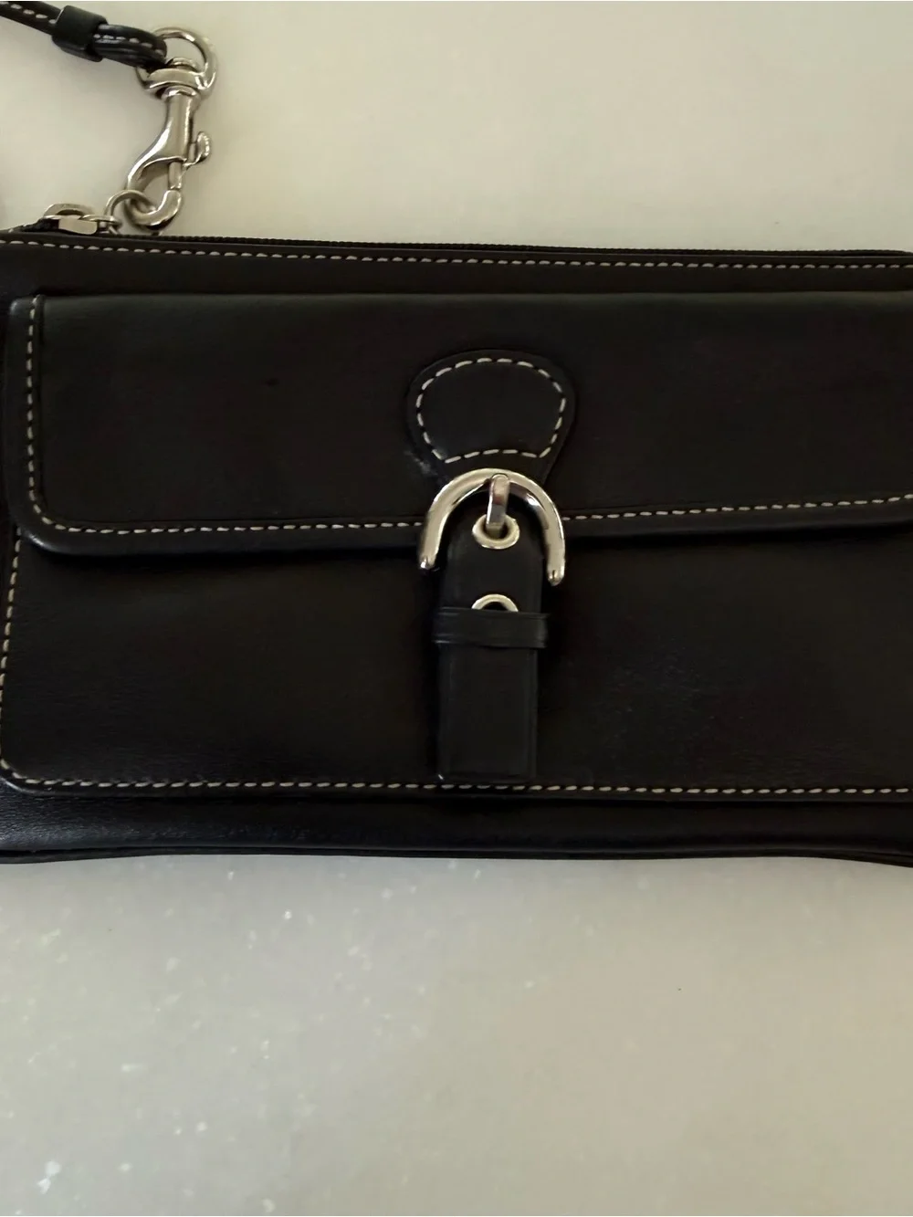 Vtg Coach Bleecker Black Leather Clutch Wristlet Wallet Silver Hdwr. Pristine!!
